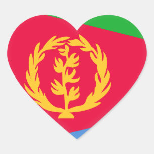 Sticker Cœur Drapeau de l'Érythrée