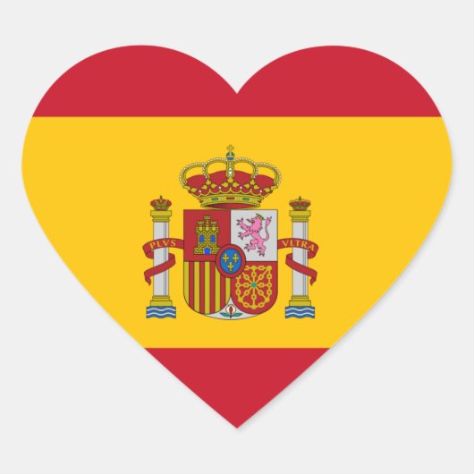 Sticker Cœur Drapeau de l'Espagne (Devant)