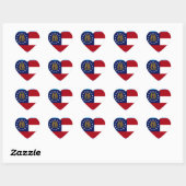 Sticker Cœur Drapeau de l'État de Géorgie (Feuille)