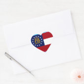 Sticker Cœur Drapeau de l'État de Géorgie (Enveloppe)