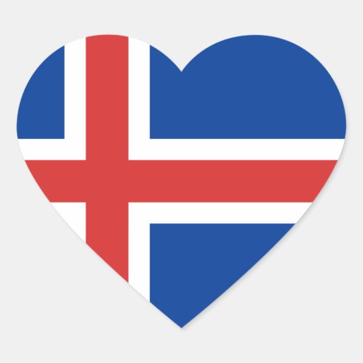 Sticker Cœur Drapeau de l'Islande (Devant)
