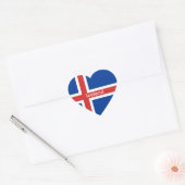Sticker Cœur Drapeau de l'Islande (Enveloppe)