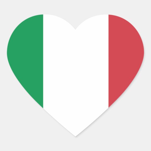 Sticker Cœur Drapeau de l'Italie (Devant)