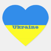 Sticker Cœur Drapeau de l'Ukraine (Devant)