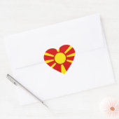 Sticker Cœur Drapeau de Macédoine du Nord (Enveloppe)