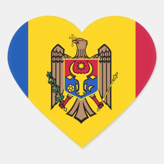 Sticker Cœur Drapeau de Moldau (Devant)