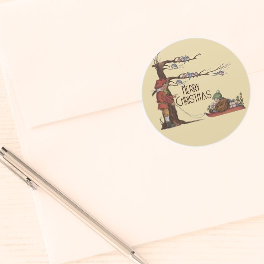 Sticker Cœur Drapeau de Noël Vintage