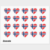 Sticker Cœur Drapeau de Norway (Feuille)