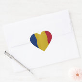 Sticker Cœur Drapeau de Roumanie (Enveloppe)