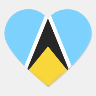 Sticker Cœur Drapeau de Sainte-Lucie