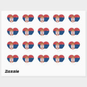 Sticker Cœur Drapeau de Serbie Splendide patriotique (Feuille)