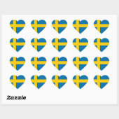 Sticker Cœur Drapeau de Suède (Feuille)