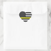 Sticker Cœur Drapeau de Thin Yellow (Sac)