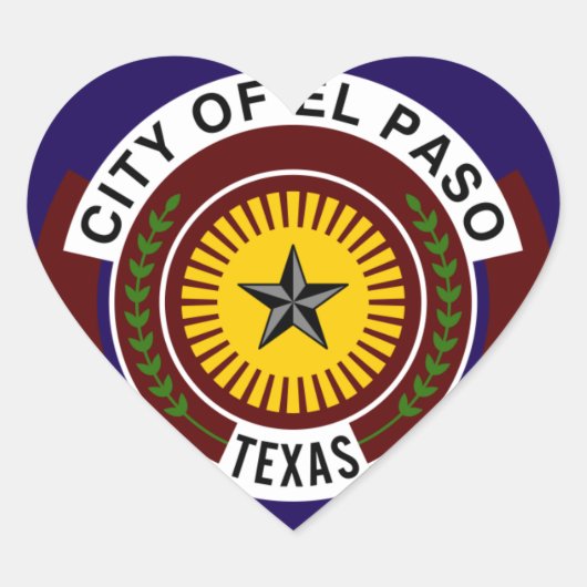Sticker Cœur Drapeau d'El Paso (Devant)