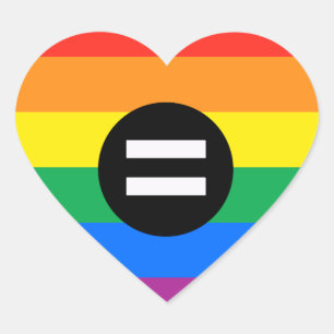 Sticker Cœur Drapeau des droits gays