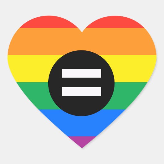Sticker Cœur Drapeau des droits gays (Devant)