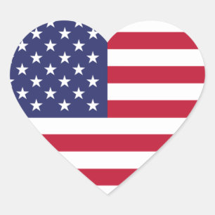 Sticker Cœur Drapeau des États-Unis d'Amérique