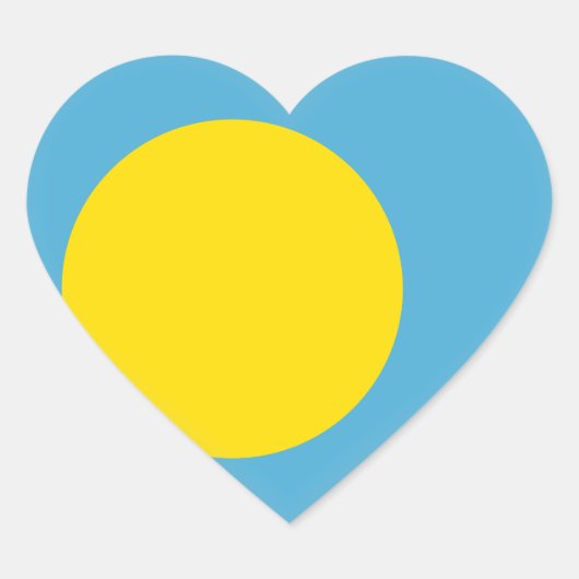 Sticker Cœur Drapeau des Palaos (Devant)