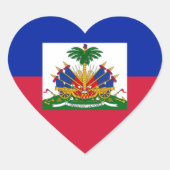 Sticker Cœur Drapeau d'Haïti - Drapeau d'Haïti (Devant)
