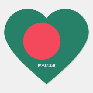 Sticker Cœur Drapeau du Bangladesh Splendide patriotique