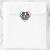 Sticker Cœur Drapeau du bouclier italien-américain (Sac)
