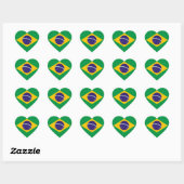 Sticker Cœur Drapeau du Brésil Bandeira do Brasil (Feuille)