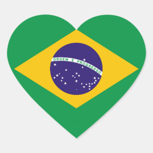 Sticker Cœur Drapeau du Brésil Bandeira do Brasil