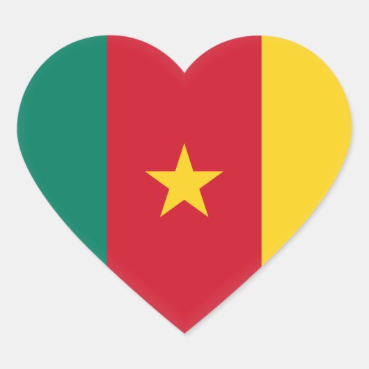 Sticker Cœur Drapeau du Cameroun (Devant)
