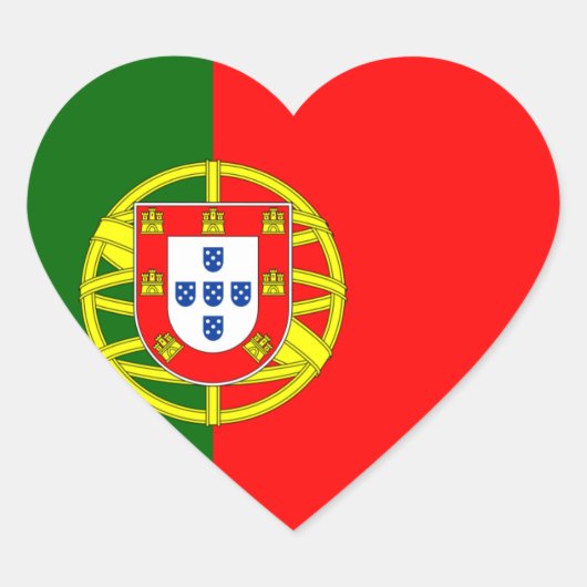 Sticker Cœur Drapeau du Coeur du Portugal (Devant)
