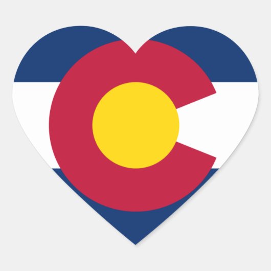 Sticker Cœur Drapeau du Colorado (Devant)