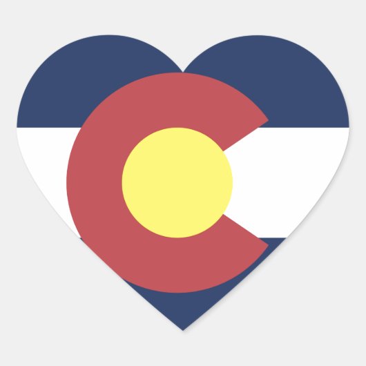 Sticker Cœur Drapeau du Colorado (Devant)
