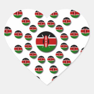 Sticker Cœur Drapeau du cool Pola dot Kenya