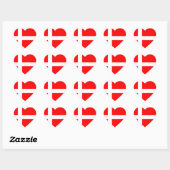 Sticker Cœur Drapeau du Danemark (Feuille)