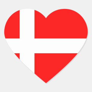 Sticker Cœur Drapeau du Danemark