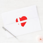 Sticker Cœur Drapeau du Danemark (Enveloppe)