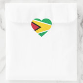 Sticker Cœur Drapeau du Guyana (Guyana) (Sac)