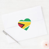 Sticker Cœur Drapeau du Guyana (Guyana) (Enveloppe)
