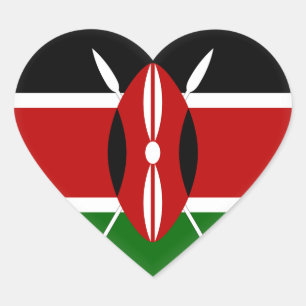 Sticker Cœur Drapeau du Kenya