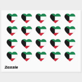 Sticker Cœur Drapeau du Koweït (Feuille)