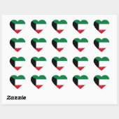 Sticker Cœur Drapeau du Koweït Splendide patriotique (Feuille)