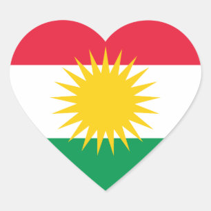 Sticker Cœur Drapeau du Kurdistan