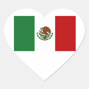 Sticker Cœur Drapeau du Mexique