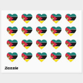 Sticker Cœur Drapeau du Mozambique (Feuille)