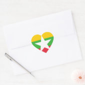 Sticker Cœur Drapeau du Myanmar (Enveloppe)
