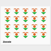 Sticker Cœur Drapeau du Niger (Feuille)