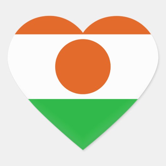 Sticker Cœur Drapeau du Niger (Devant)