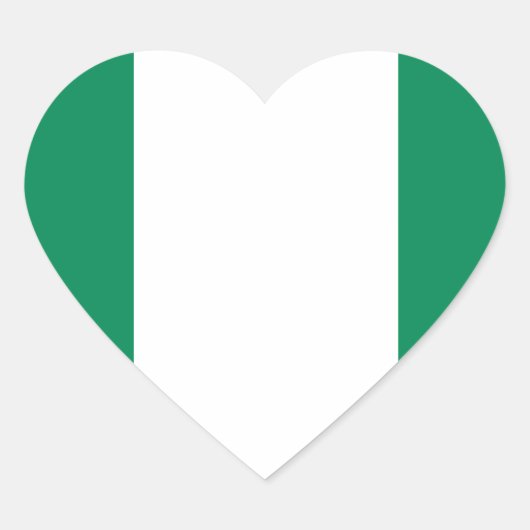 Sticker Cœur Drapeau du Nigeria (Devant)