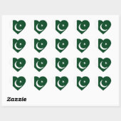 Sticker Cœur Drapeau du Pakistan (Feuille)