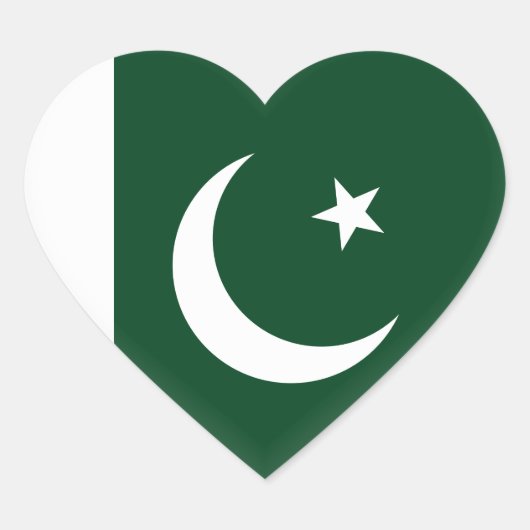 Sticker Cœur Drapeau du Pakistan (Devant)
