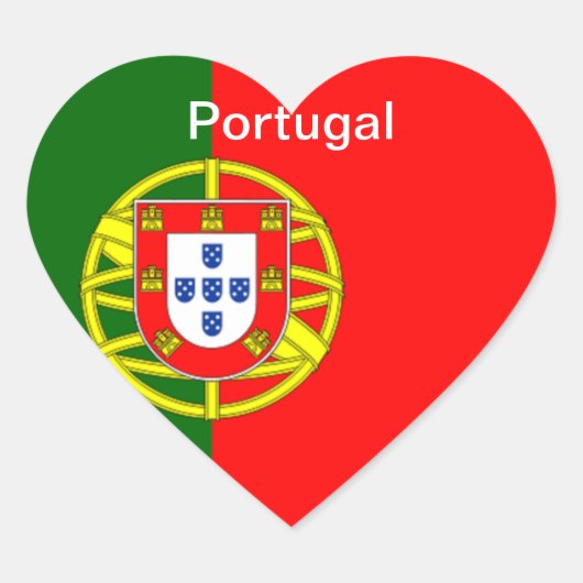 Sticker Cœur Drapeau du Portugal (Devant)